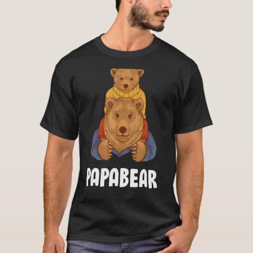 Cute Papabear Father Daughter Son Papa Bear T_Shirt