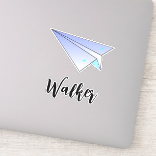 Cute Paper Airplane & Name Tag Travel Suitcase Sticker