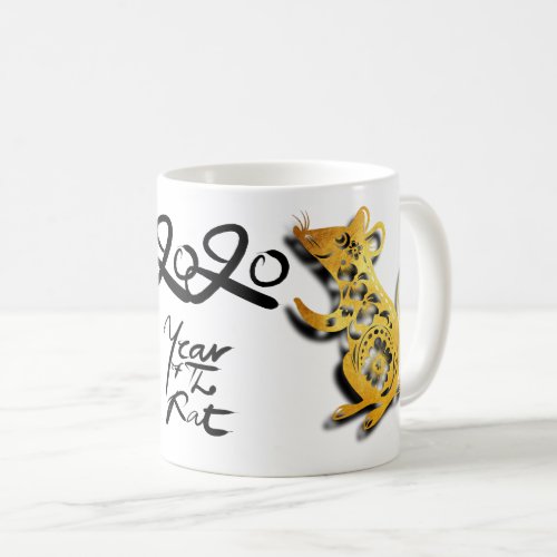 Cute Paper_cut Chinese New Year Rat 2020 W Mug