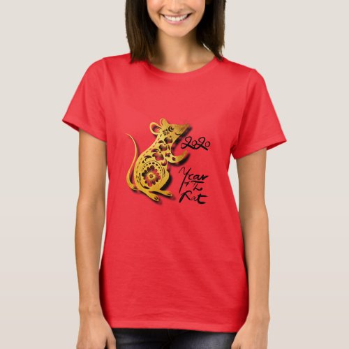 Cute Paper_cut Chinese New Year Rat Women Tee