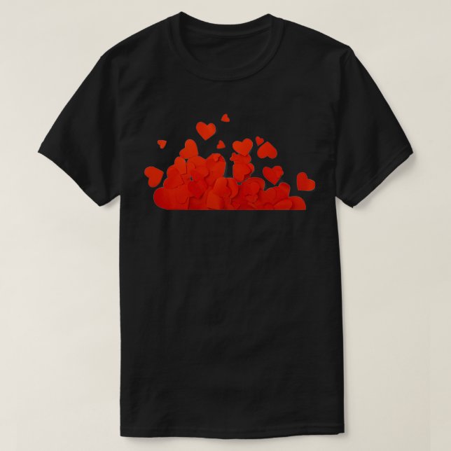 Cute Paper Hearts Valentines Day 2022 T-Shirt (Design Front)