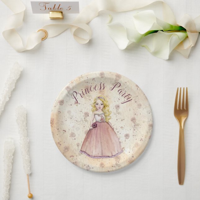 Cute Paper Plate for Princess Party (Wedding)