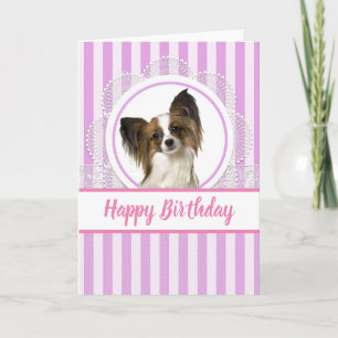 Cute Papillon Dog Birthday Card / Blank Inside