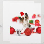 Cute Papillon Dog Christmas Santa Hat (Front/Back)