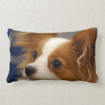 Cute Papillon Dog Lumbar Pillow