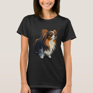 Cute Papillon Dog on Continental Toy Spaniel Lover T-Shirt
