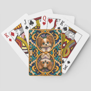 Cute Papillon Puppy, Baby Dog Poker Cards