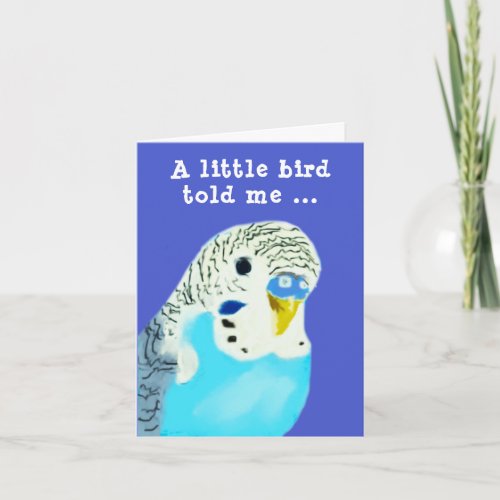 Cute parakeet birthday card