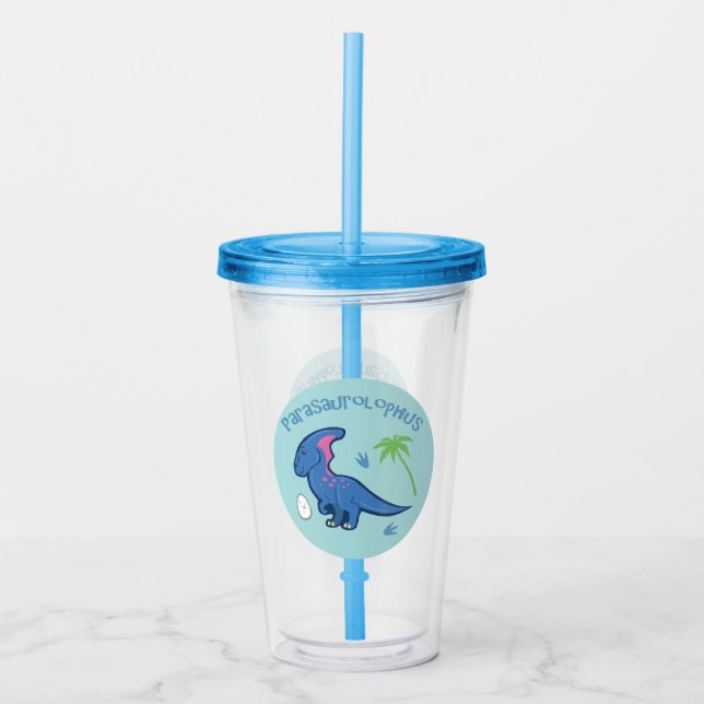 Cute Parasaurolophus Acrylic Tumbler (Front)