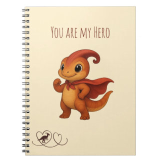 Cute Parasaurolophus Cartoon – Dino Hero Notebook
