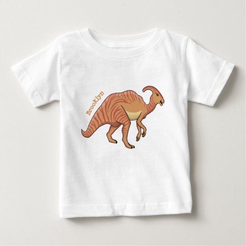 Cute parasaurolophus dinosaur cartoon illustration baby T_Shirt