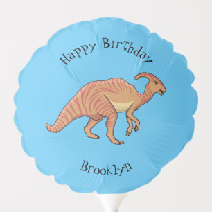 Cute parasaurolophus dinosaur cartoon illustration balloon