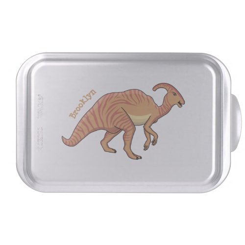 Cute parasaurolophus dinosaur cartoon illustration cake pan