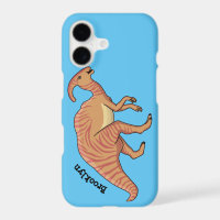 Cute parasaurolophus dinosaur cartoon illustration
