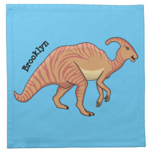 Cute parasaurolophus dinosaur cartoon illustration cloth napkin