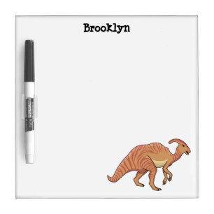 Cute parasaurolophus dinosaur cartoon illustration dry erase board