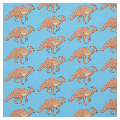 Cute parasaurolophus dinosaur cartoon illustration fabric
