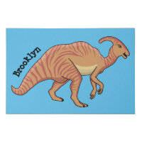 Cute parasaurolophus dinosaur cartoon illustration