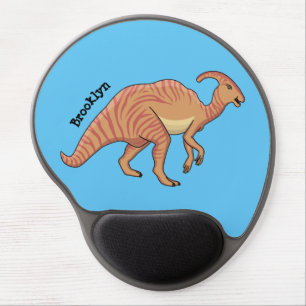 Cute parasaurolophus dinosaur cartoon illustration gel mouse pad