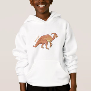 Cute parasaurolophus dinosaur cartoon illustration hoodie