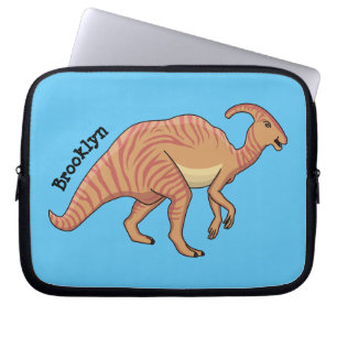 Cute parasaurolophus dinosaur cartoon illustration laptop sleeve