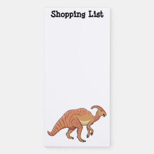 Cute parasaurolophus dinosaur cartoon illustration magnetic notepad