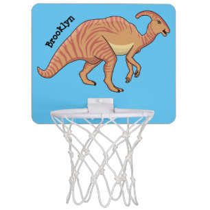 Cute parasaurolophus dinosaur cartoon illustration mini basketball hoop