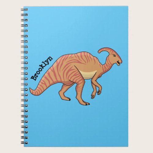 Cute parasaurolophus dinosaur cartoon illustration notebook