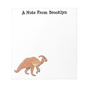 Cute parasaurolophus dinosaur cartoon illustration notepad