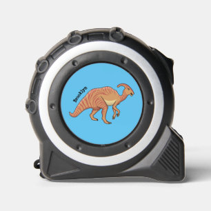 Cute parasaurolophus dinosaur cartoon illustration tape measure