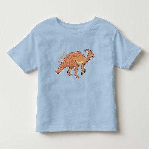Cute parasaurolophus dinosaur cartoon illustration toddler t_shirt