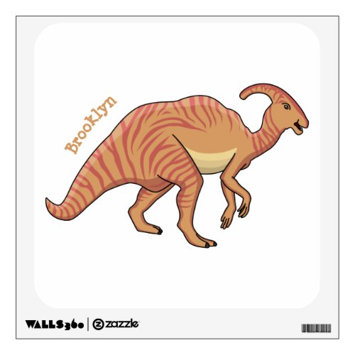 Cute parasaurolophus dinosaur cartoon illustration wall decal