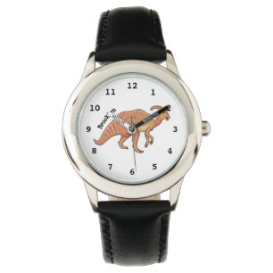 Cute parasaurolophus dinosaur cartoon illustration watch