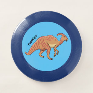Cute parasaurolophus dinosaur cartoon illustration Wham-O frisbee