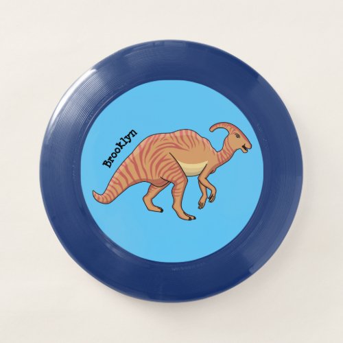 Cute parasaurolophus dinosaur cartoon illustration Wham_O frisbee