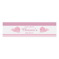 Cute Parent & Baby Whale Pink Girl Baby Water Bottle Label