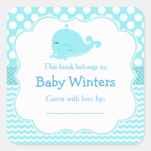 Cute Parent & Child Whale Bookplate