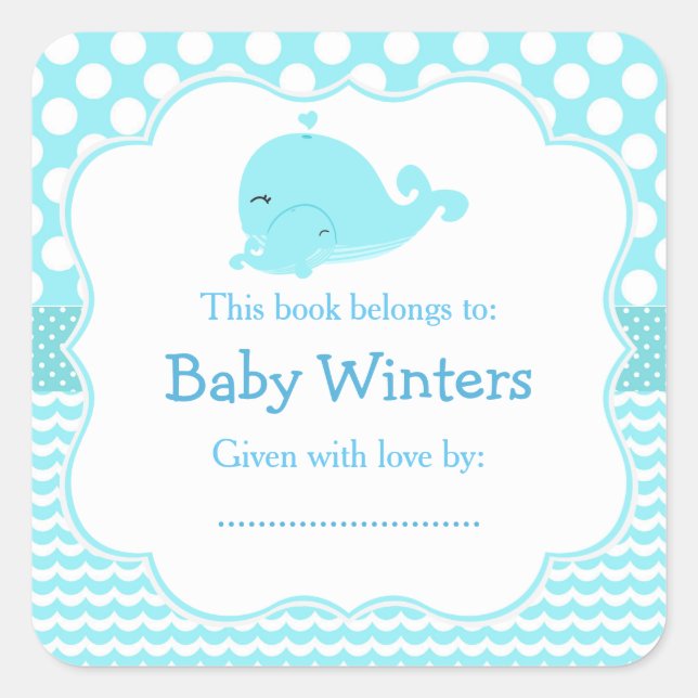 Cute Parent & Child Whale Bookplate (Front)