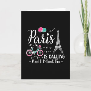 Cute Paris France Vacation Travel Christmas Gift Card