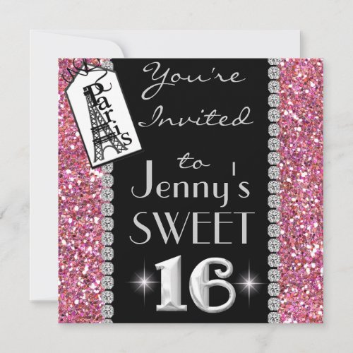 Cute Paris Multi Purpose GLAM Party Invitation