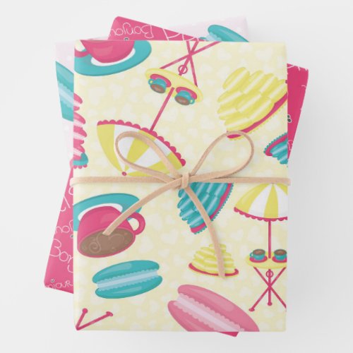 Cute Paris Pattern Wrapping Paper Sheets