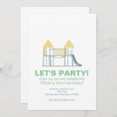 Cute Park Jungle Gym Birthday Party Invitation (Front/Back)