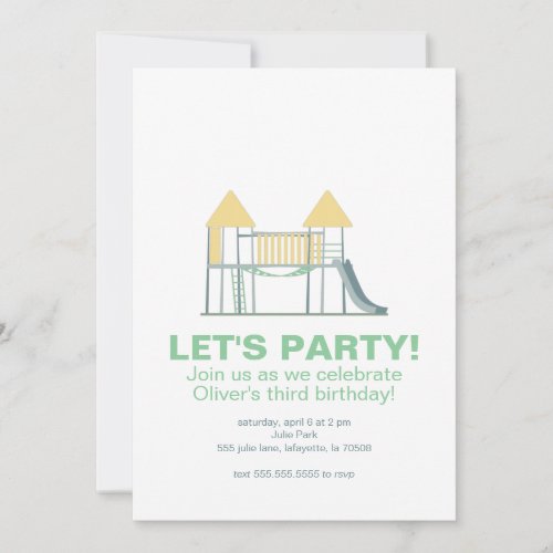 Cute Park Jungle Gym Birthday Party Invitation