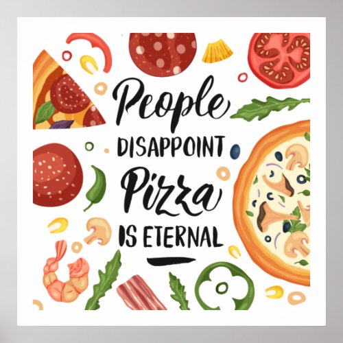 cute Parlor word art Poster pizza