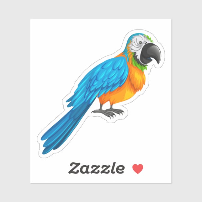 Cute parrot cartoon illustration sticker (Sheet)