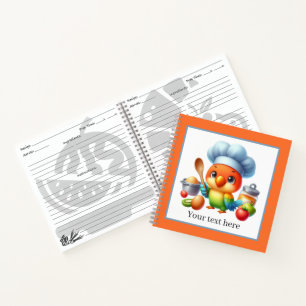 Cute parrot chef cooking lovers  notebook