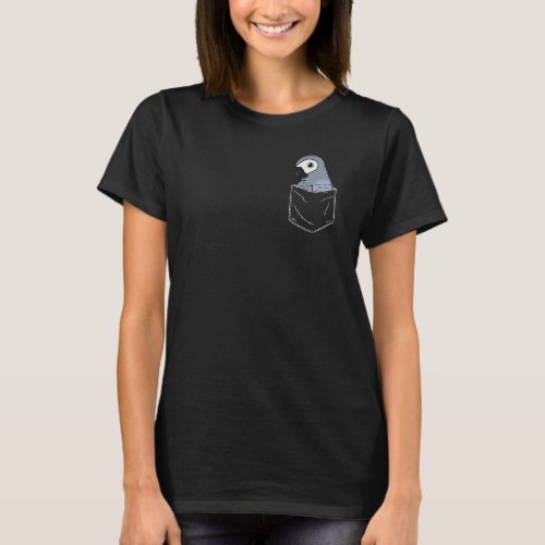 Cute Parrot In A Pocket I African Grey T_Shirt