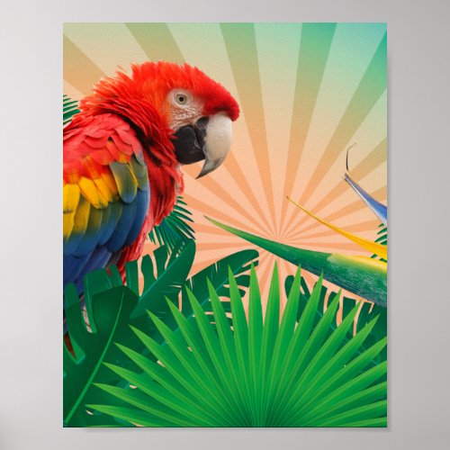 Cute Parrot in the Jungle Poster