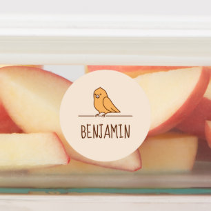 Cute Parrot Parakeet Bird Custom Name Kids' Labels