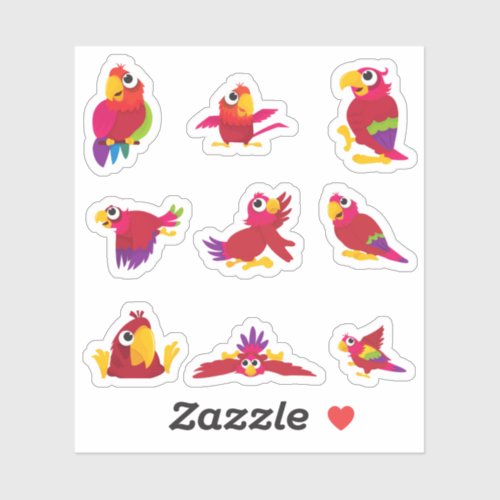 Cute Parrot Stickers